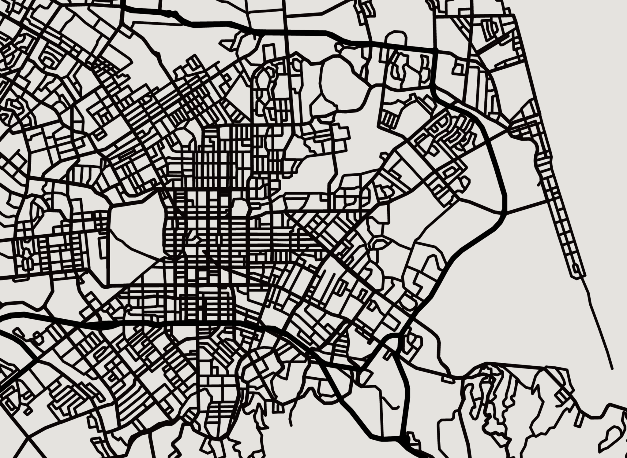 Streets layer map of Christchurch
